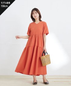 Tiaclasse L リップルティアードワンピース
