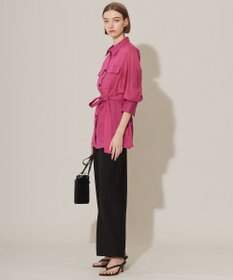 ICB L 【洗える】ラミーコットンボイル シアーシャツ