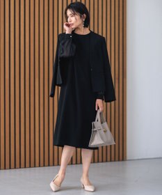 23区 【セットアップ対応】トリアセダブルジョーゼット シフォンスリーブ ワンピース