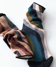TRICOTE TWIST STRIPE LINK SOCKS／歪みストライプリンクソックス