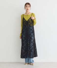 earth music&ecology 起毛レースレイヤードキャミワンピース