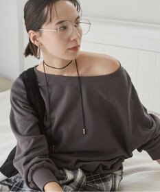 WEGO 【ANGIE VINTAGE/SETUP対応アイテム】オフショルダー裏毛スウェット