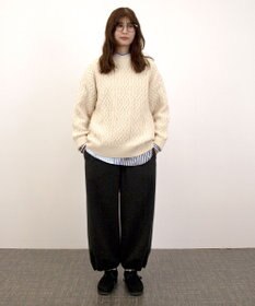 J.PRESS YORK STREET 【UNISEX】アランケーブル クルーネック ニット