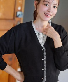 Tiaclasse 【洗える】オーガンジーラインカーディガン