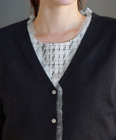 Tiaclasse 【洗える】オーガンジーラインカーディガン