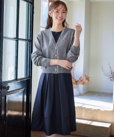 Tiaclasse 【洗える】オーガンジーラインカーディガン