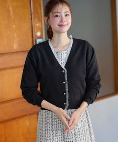 Tiaclasse 【洗える】オーガンジーラインカーディガン