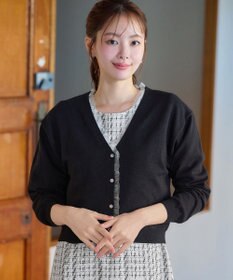 Tiaclasse 【洗える】オーガンジーラインカーディガン