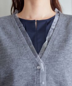 Tiaclasse 【洗える】オーガンジーラインカーディガン