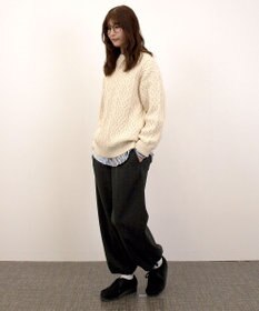 J.PRESS YORK STREET 【UNISEX】アランケーブル クルーネック ニット