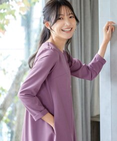 Tiaclasse 【洗える】バックギャザーハートネックAラインワンピース