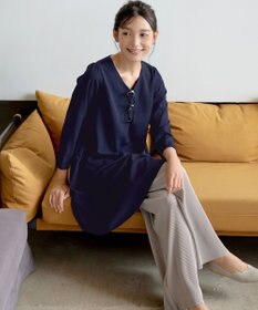 Tiaclasse 【洗える】バックギャザーハートネックAラインワンピース