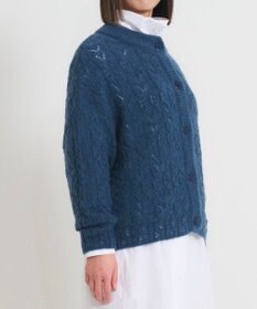 muuc アルパカモヘヤ模様編みカーディガン