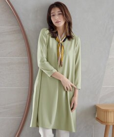 Tiaclasse 【洗える】バックギャザーハートネックAラインワンピース