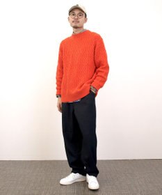 J.PRESS YORK STREET 【UNISEX】アランケーブル クルーネック ニット
