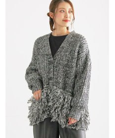 Te chichi ループ編みVネックミドルカーディガン