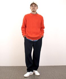 J.PRESS YORK STREET 【UNISEX】アランケーブル クルーネック ニット