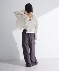 Green Parks Ｉ　前後２ｗａｙ　メッシュショート丈カーディガン