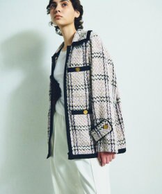 GRACE CONTINENTAL ツイードフーディーコート