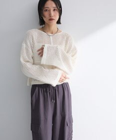 Green Parks Ｉ　前後２ｗａｙ　メッシュショート丈カーディガン