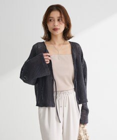 Green Parks Ｉ　前後２ｗａｙ　メッシュショート丈カーディガン