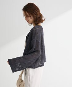 Green Parks Ｉ　前後２ｗａｙ　メッシュショート丈カーディガン