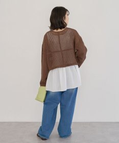 Green Parks Ｉ　前後２ｗａｙ　メッシュショート丈カーディガン