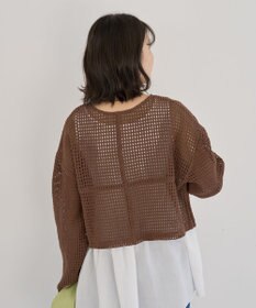 Green Parks Ｉ　前後２ｗａｙ　メッシュショート丈カーディガン