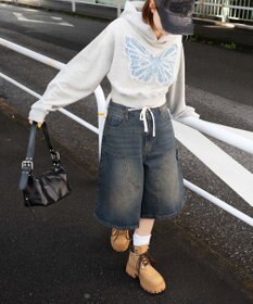 WEGO ヴィンテージウォッシュバタフライショートパーカー