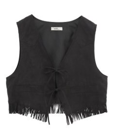 earth music&ecology スウェード調フリンジベスト