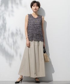 23区 【洗える】テープミックススカシ ノースリーブ ニット