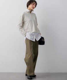 23区 【先行予約】シャイニーコットンテリー ハーフジップ スウェット