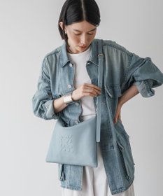 russet エンボスモノグラム ソフトレザーショルダーバッグ(CE-1547)