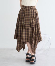 earth music&ecology イレヘムチェックシャツライクスカート