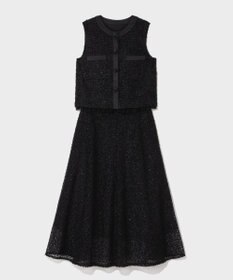 GRACE CONTINENTAL フェザーembドレス