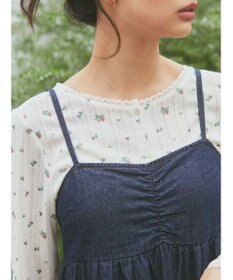 earth music&ecology デニムバックレースアップワンピース