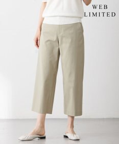 J.PRESS LADIES 【WEB限定カラーあり・セットアップ対応・洗える・撥水・防汚】コットンFITTYシャーク ワイド アンクル パンツ
