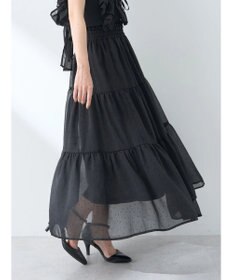 earth music&ecology フロッキードットシアーティアードスカート