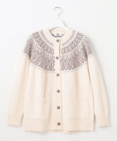 J.PRESS LADIES S 【洗える】FAIR ISLE 求心編み カーディガン