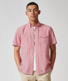 J.PRESS MEN オーガニックコットンサッカーギンガムチェックシャツ