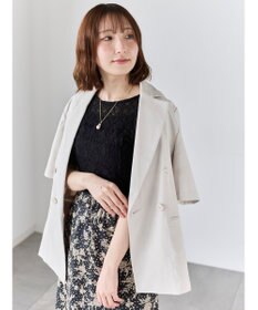 Te chichi パッチワークレース5分袖トップス