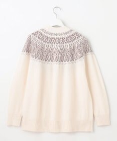 J.PRESS LADIES 【洗える】FAIR ISLE 求心編み カーディガン