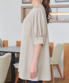 Tiaclasse 【洗える】パフスリーブ切替フレアチュニック