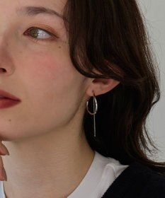 Phoebe 【金属アレルギー対応】2wayウェーブラインフープピアス　シルバー/ニッケルフリー