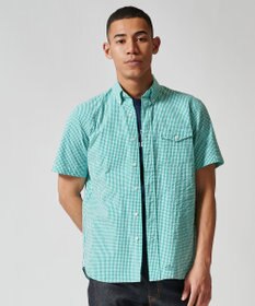 J.PRESS MEN オーガニックコットンサッカーギンガムチェックシャツ