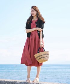 Tiaclasse 【洗える】麻調スクエアネックワンピース