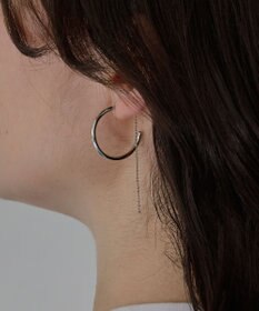 Phoebe 【金属アレルギー対応】2wayウェーブラインフープピアス　シルバー/ニッケルフリー