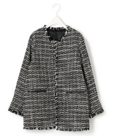 ICB ライトツイード ノーカラージャケット