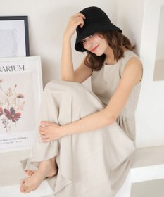 Tiaclasse 【洗える】麻調スクエアネックワンピース