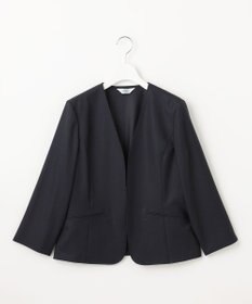 J.PRESS LADIES 【セットアップ対応・洗える・UVケア・吸水速乾】OXIJEWELストレッチ ノーカラー ジャケット